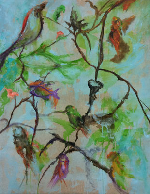 Son souffle, le vent de ses voiles- 92 x 73-Acrylique- 