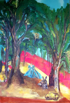 La robe couleurs du temps, 130x89, huile 
