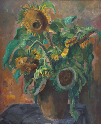 Vaas met zonnebloemen 165 x 140 cm
