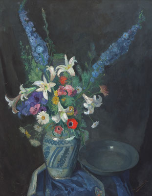Zomerbloemen in keulse pot 141 x 116 cm