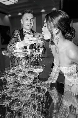 Champagnerturm -Fotograf für Hochzeit am GOP