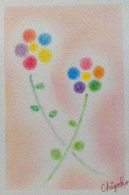 ぐるぐる色のお花