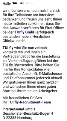 TUIfly IP CQ erfolgreich mit Nikkifly DA-42 Screeningvorbereitung