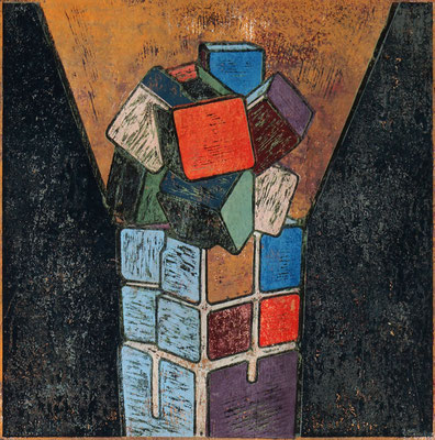 Würfelturm I - 2019 - 70 x 70 cm