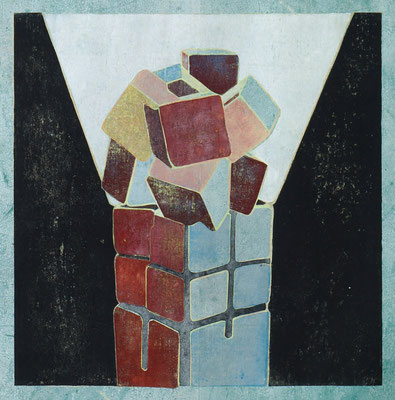Würfelturm III - 2019 - 70 x 70 cm