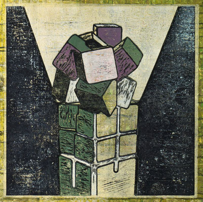 Würfelturm IV - 2019 - 70 x 70 cm