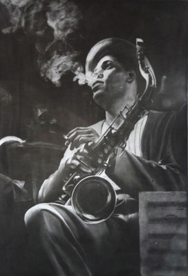 "DEXTER GORDON"  paste sec   140 x 110 cm