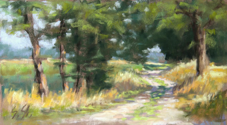 Sommerspaziergang, 11 x 21 cm, Pastell, nicht mehr erhältlich