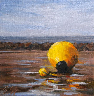 Ende der Badezone, 13 x 13 cm, Öl, nicht mehr erhältlich