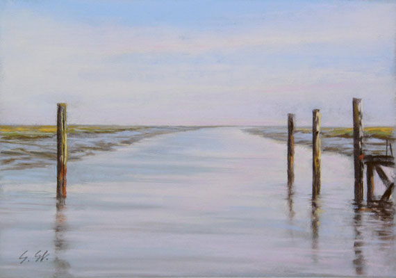 Vareler Schleuse, 16 x 24 cm, Pastell, nicht mehr erhältlich