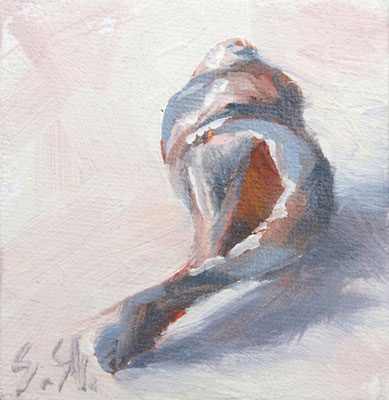 Strandgut, 10 x 10 cm, Öl