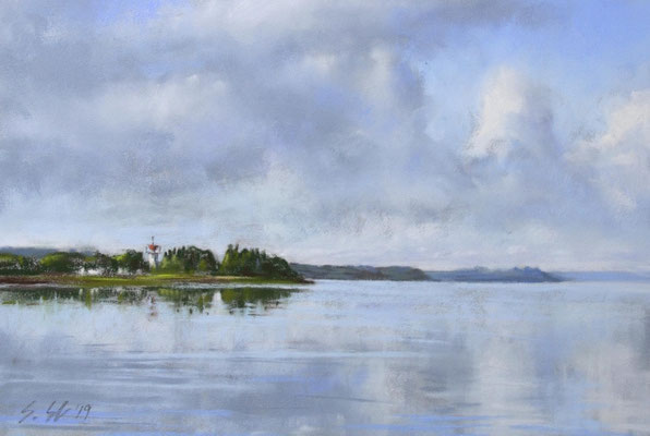 Spiegel, 14 x 21 cm, Pastell