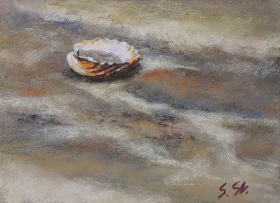 Am Boden IV, 12 x 17 cm, Pastell