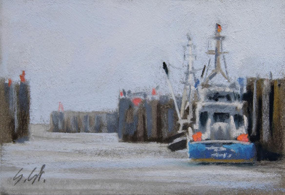 Hafenausfahrt, 10 x 15 cm, Pastell, nicht mehr erhältlich