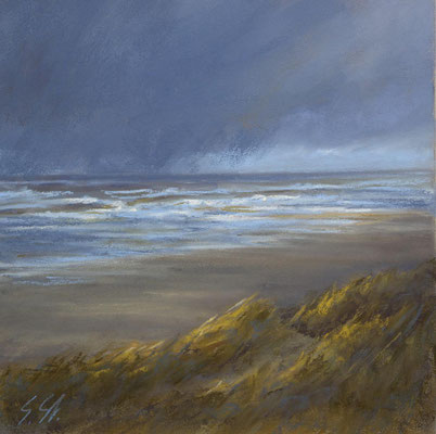 Winter an der Westküste, 20 x 20 cm, Pastell