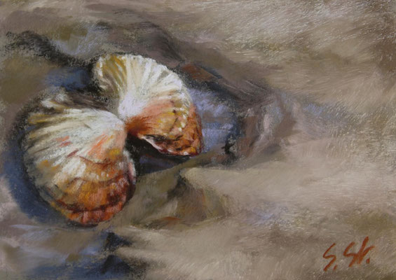Am Boden I, 12 x 17 cm, Pastell