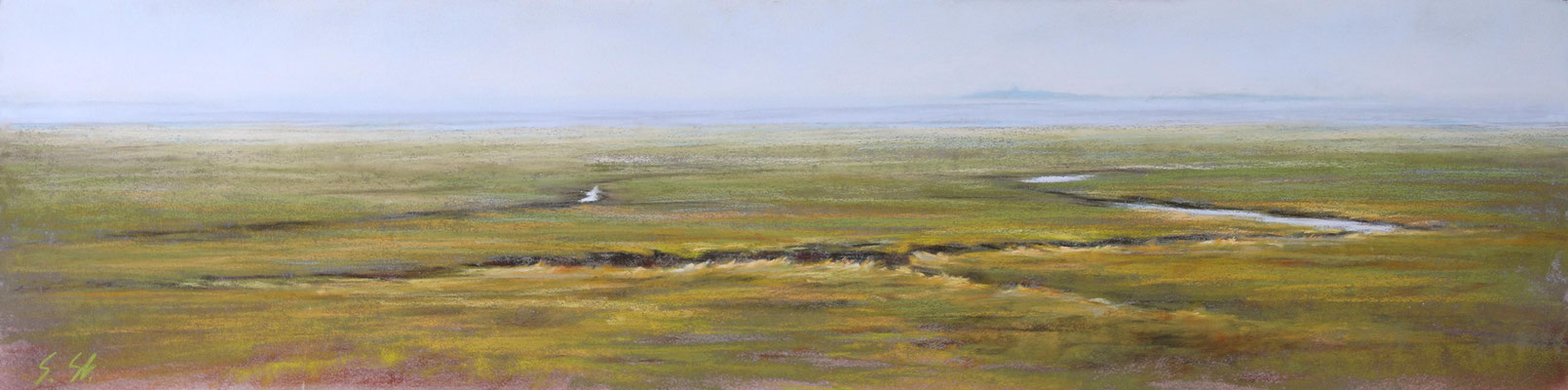 Am Alten Tief, 15 x 60 cm, Pastell
