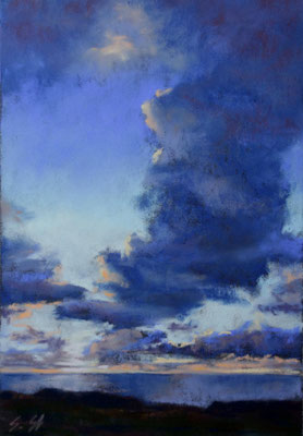 Abendstille, 14 x 21 cm, Pastell