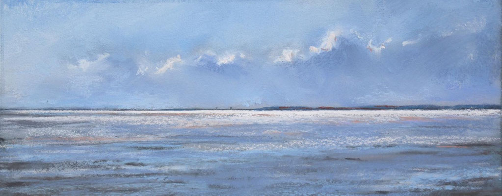Wattenmeer, 10 x 24 cm, Pastell