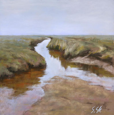Wintergrau, 20 x 20 cm, Pastell