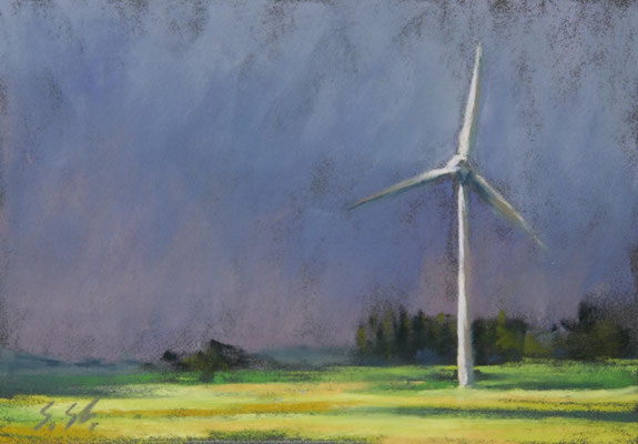 Unwetter voraus, 10 x 15 cm, Niederlande, Pastell