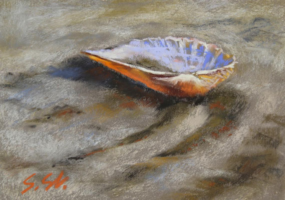 Am Boden VII, 12 x 17 cm, Pastell