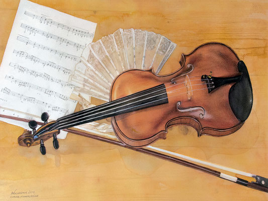 Gottlob Ficker Geige 32 x 42 cm