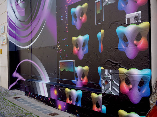 Tim Cierpiszewski, "Running with The Fox", Site-specific Installation at Axel Obiger, ca. 300cm x 600cm