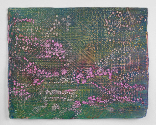 Enrico Niemann, Digit, 2019, Mischtechnik mit Acrylfarbe + Papier, 33 x 41 cm