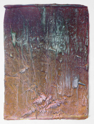 Enrico Niemann, Kapsel, 2021, Mischtechnik mit Acrylfarbe + Papier, 50 x 37 cm
