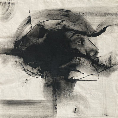 'width.no1' 2025. mixed media on linen. 71x71cm