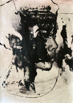 'horm.no2' 2025. mixed media on paper. 50x70cm