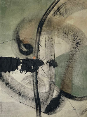 'energy.portal.III' 2024. mixed media on linen. 62x80cm