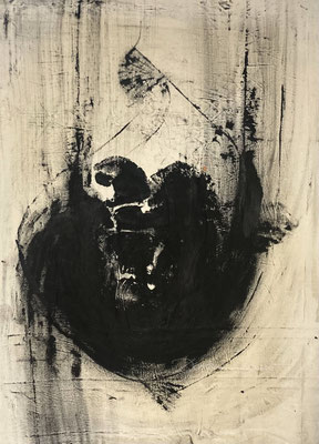 'open.heart' 2025. mixed media on linen. 70x100cm