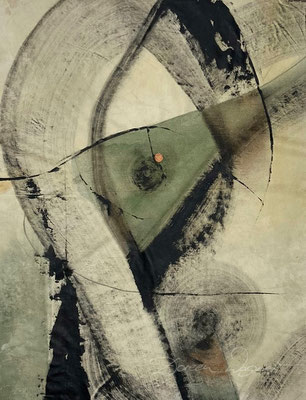 'energy.portal.I' 2024. mixed media on linen. 62x80cm