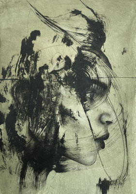 'hypophysis' 2025. mixed media on paper. 50x70cm