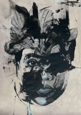 'grow.2.0' 2025. mixed media on paper. 70x100cm