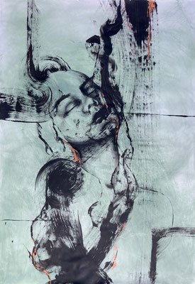 'salty.water.no1' 2024. mixed media on paper. 70x100cm (sold)