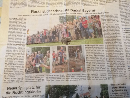 Ein toller Zeitungsbericht über den sieger 