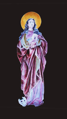 Durchleuchtbare Madonna mit Totenschädel