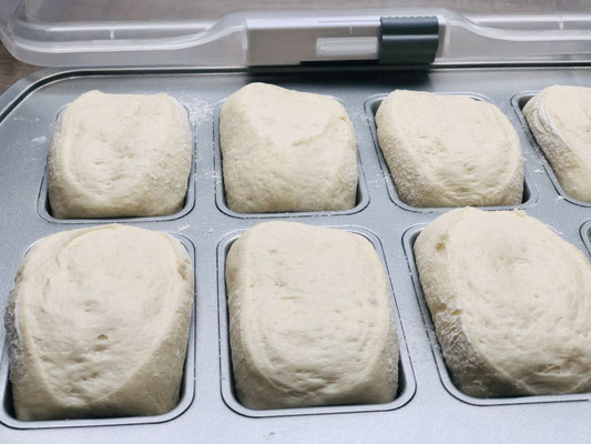 Nun die Brötchenform in den kalten Backofen einschieben