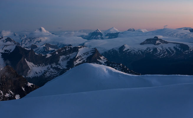 Columbia-Icefield (Mt Columbia, Twin-Peaks) from Lyell Peak 3