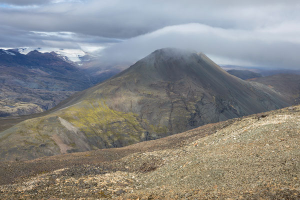 Hnappadalstindur und Norðurtungnajökull beim Aufstieg zum Jökulgilstindar