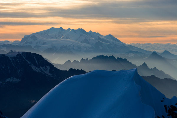 Monte Rosa Gruppe vom Mont Maudit, Frankreich
