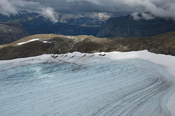 Meraftesfjellet, Blick auf Gletscher