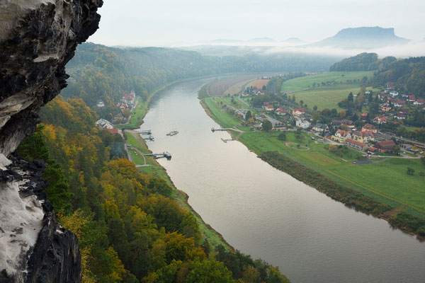 Elbe mit Rathen und Lilienstein, sächsische Schweiz