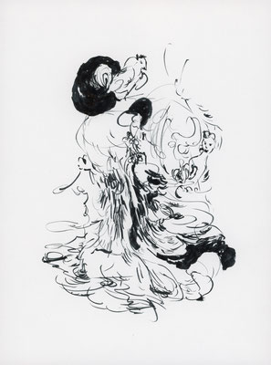 2021年2月19日, 紙に水インク, ink on paper , 289x207mm, 2021/02/19
