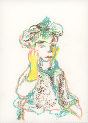2023年1月24日, 紙にパステル, pastel on paper, 195x141mm, 2022/01/24