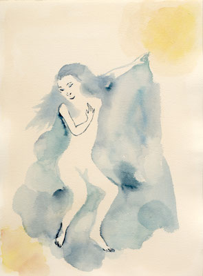 "Dress5", watercolor on paper, 378X283mm