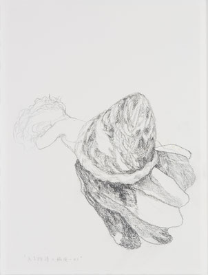 「ある物語の脇役ー01」　”A supporting role in a story-01”, pencil on paper, 378X283mm, 2008